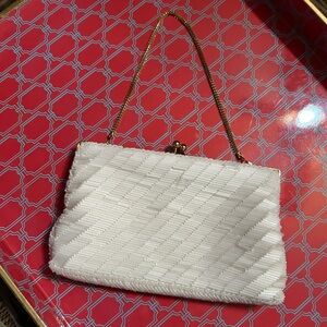 Vintage Beaded Evening Purse with Gold Chain Handle
